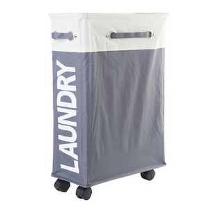 Coș de depozitare pentru rufe Oxford de uz casnic cu roți, coș pliabil, căptușeală din plasă, rezistent la apă, durabil, organizator de depozitare pentru sac de rufe