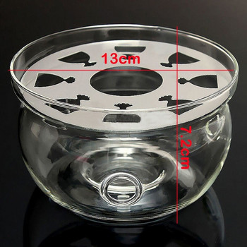 Нов топлоустойчив кръгъл прозрачен стъклен чайник Нагревател Основа Нагревател Свещник Аксесоари за дома