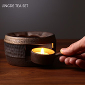 Japán stílusú nyers fazekas tea melegítő gyertya melegítő szigetelő talp Háztartási teatűzhely Hagyományos teáskészlet kiegészítők