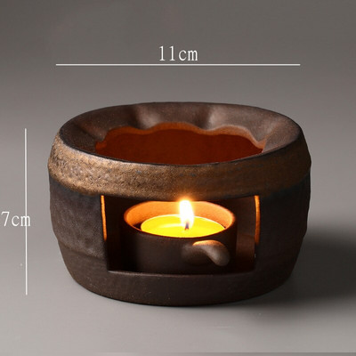 Japán stílusú nyers fazekas tea melegítő gyertya melegítő szigetelő talp Háztartási teatűzhely Hagyományos teáskészlet kiegészítők