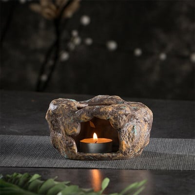 Japoniškas retro žalios keramikos arbatinukas viryklė Žvakių kaitinimo pagrindas arbatos rinkinys Kung Fu arbatos rinkinys Keraminis izoliacinis kavos puodo pagrindas