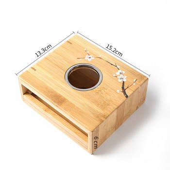 Японски стил Бамбуков чай Нагревател Свещ Нагревателна изолация Основа Поставка за чаени свещи Нагревател за чайник Изолация на печка
