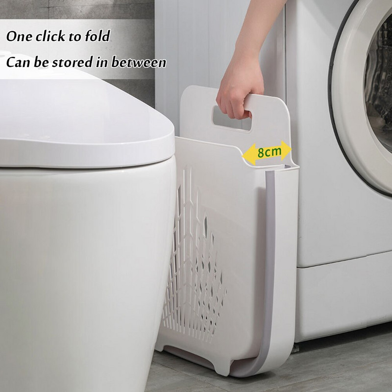 Coș de depozitare pentru haine murdare, portabil, mare, pentru baie, agățat pe perete, organizator pentru coșuri de haine