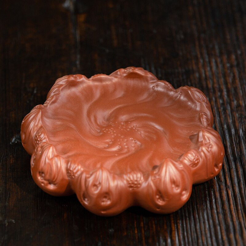 Zisha arbatinuko pagrindas Creative Lucky Fire Lotus Ornaments arbatinuko laikiklis Kung Fu arbatos rinkinys serviravimo lėkštė Sausas arbatinuko kilimėlis