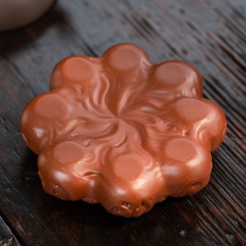 Zisha arbatinuko pagrindas Creative Lucky Fire Lotus Ornaments arbatinuko laikiklis Kung Fu arbatos rinkinys serviravimo lėkštė Sausas arbatinuko kilimėlis