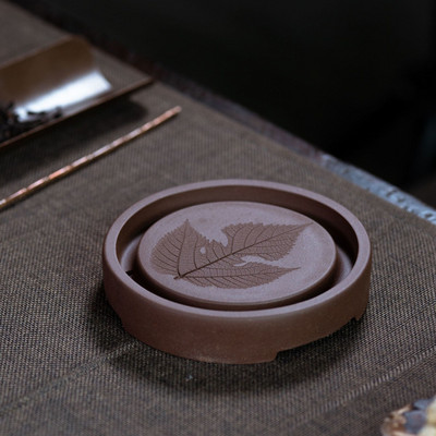 Kínai stílusú lila homokos áztatótálca Egyszerű ősi stílusú teáskanna tálca teásszertartás eszköz Vízelvezető teástálca