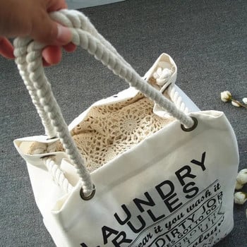 Голяма кошница Laudri Баня Кошница за пране Домашни чанти за съхранение Дръжка Органайзер за мръсни дрехи Съхранение на пране Cesto Ropa Sucia