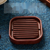12x12cm Kreatív egyszerű edénytartó Rózsafa teástálca és tányér Fa teáskannatartó Otthoni dekorációs teáskanna és köteg tea