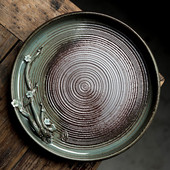 Arbatos rinkinio padėklas retro krosnis pakeistas keraminis buitinis arbatinuko izoliacinis padėklas kūrybingas rankų žiupsnelis gėlių kungfu arbatos rinkinio priedai