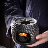 PINNY Rust Glazurat Ciocan cu model Sobă de ceai din ceramică caldă în stil japonez Accesorii pentru ceai Kung Fu Serviciu de ceai retro lucrat manual