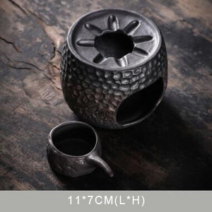 PINNY Rust Glazurat Ciocan cu model Sobă de ceai din ceramică caldă în stil japonez Accesorii pentru ceai Kung Fu Serviciu de ceai retro lucrat manual