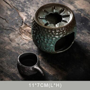 PINNY Rust Glazurat Ciocan cu model Sobă de ceai din ceramică caldă în stil japonez Accesorii pentru ceai Kung Fu Serviciu de ceai retro lucrat manual
