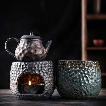 PINNY Ръждиво остъклен чук с шарки Топла керамична печка за чай в японски стил Kung Fu Аксесоари за чай Ръчно изработен ретро сервиз за чай