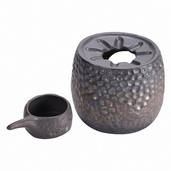 PINNY Ръждиво остъклен чук с шарки Топла керамична печка за чай в японски стил Kung Fu Аксесоари за чай Ръчно изработен ретро сервиз за чай