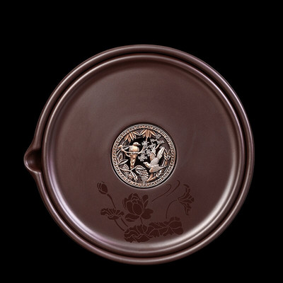 Чайник от масивно дърво от абанос със суха основа за маса за приготвяне на чай подложка за чай лилав пясък чайник мат пейка сервиз за чай аксесоари японски стил