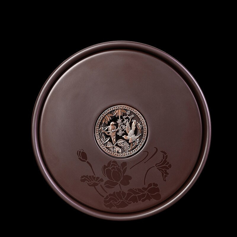 Чайник от масивно дърво от абанос със суха основа за маса за приготвяне на чай подложка за чай лилав пясък чайник мат пейка сервиз за чай аксесоари японски стил