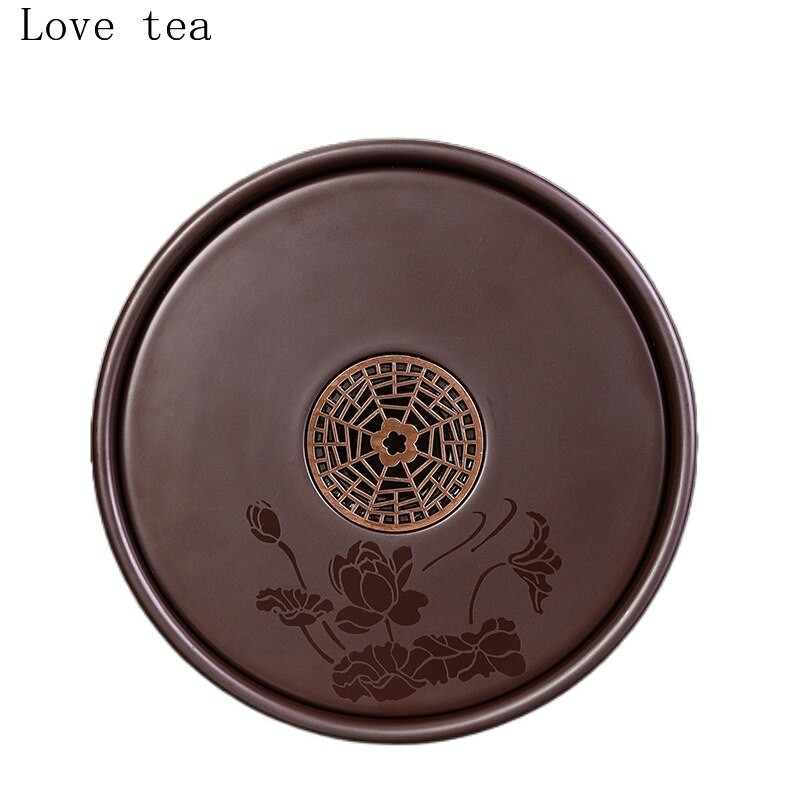 Чайник от масивно дърво от абанос със суха основа за маса за приготвяне на чай подложка за чай лилав пясък чайник мат пейка сервиз за чай аксесоари японски стил