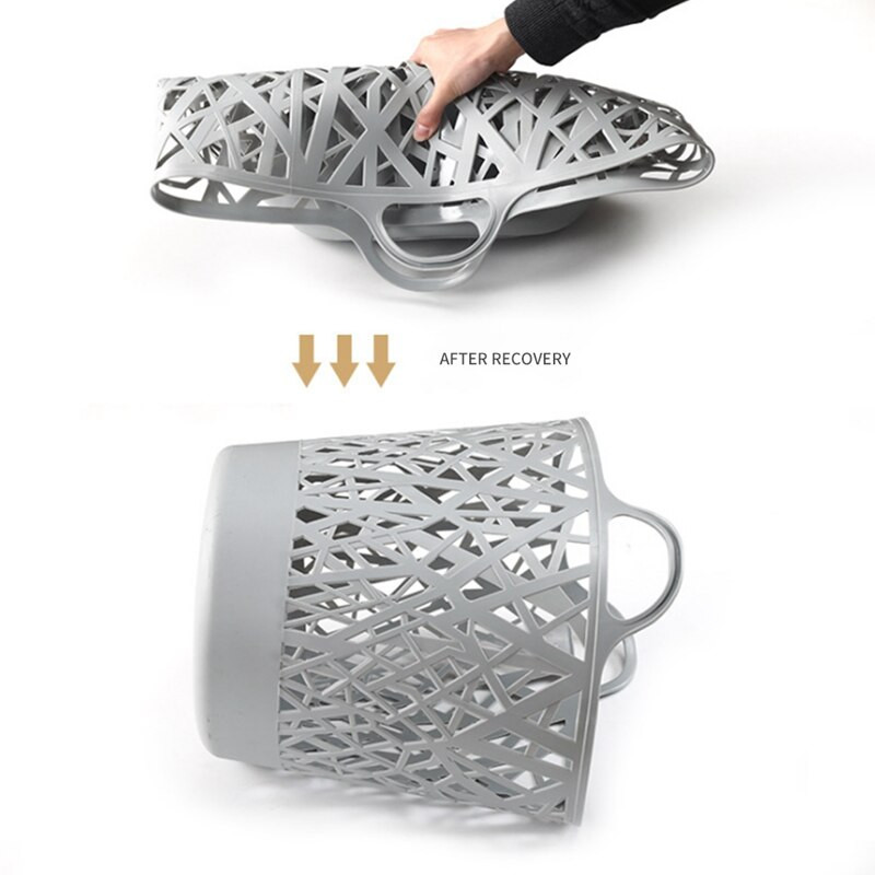 Coș de rufe imitație ratan, coș de depozitare pliabil din plastic, coș de rufe de uz casnic, găleată de depozitare pentru dormitor,