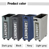 Naujas skalbinių krepšelis su ratukais Audinys Namai Siauros plyšelės Sandėliavimo rūbai Įvairūs Sulankstomas nešvarių drabužių krepšelis