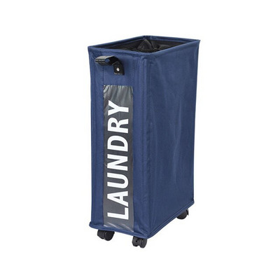 Naujas skalbinių krepšelis su ratukais Audinys Namai Siauros plyšelės Sandėliavimo rūbai Įvairūs Sulankstomas nešvarių drabužių krepšelis