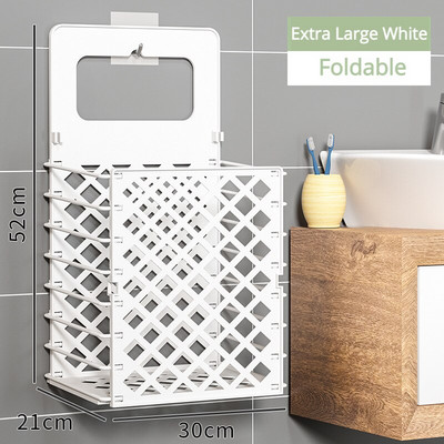 Coș de rufe pliabil Coș de depozitare pentru haine murdare Organizator pliabil de rufe pentru baie montat pe perete Depozitare pentru haine murdare