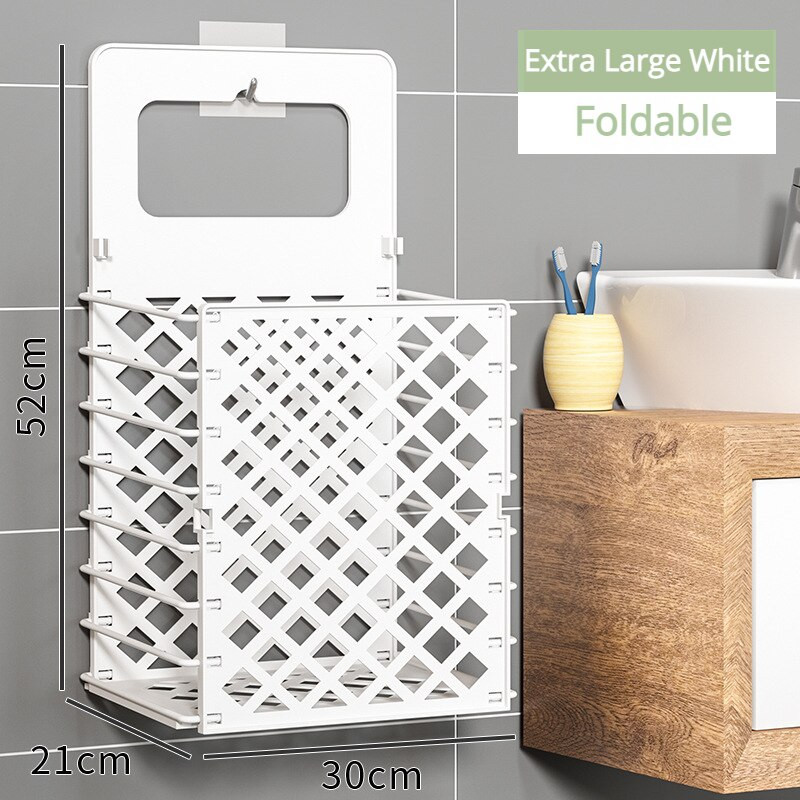 Coș de rufe pliabil Coș de depozitare pentru haine murdare Organizator pliabil de rufe pentru baie montat pe perete Depozitare pentru haine murdare