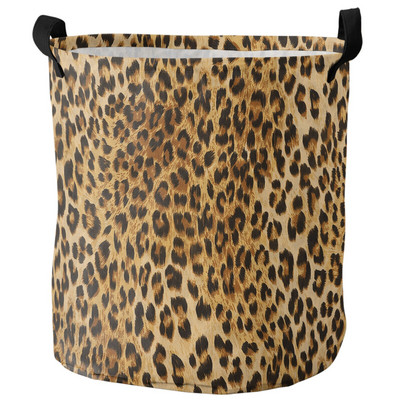 Leopárd szennyes kosár Összehajtható kerek vízálló otthoni rendszerező kosár ruházat gyermekjáték nagy kapacitású tároló kosár