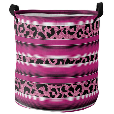 Leopárd szennyes kosár Összehajtható kerek vízálló otthoni rendszerező kosár ruházat gyermekjáték nagy kapacitású tároló kosár