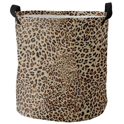 Leopárd szennyes kosár Összehajtható kerek vízálló otthoni rendszerező kosár ruházat gyermekjáték nagy kapacitású tároló kosár