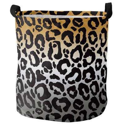 Leopárd szennyes kosár Összehajtható kerek vízálló otthoni rendszerező kosár ruházat gyermekjáték nagy kapacitású tároló kosár