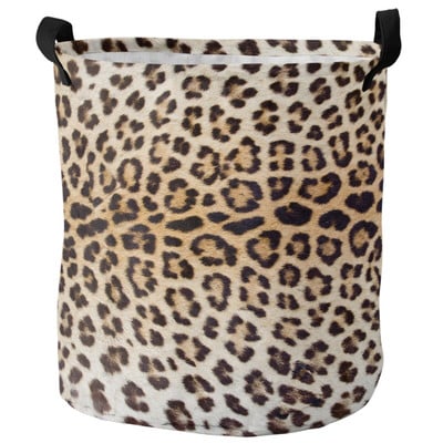 Leopárd szennyes kosár Összehajtható kerek vízálló otthoni rendszerező kosár ruházat gyermekjáték nagy kapacitású tároló kosár