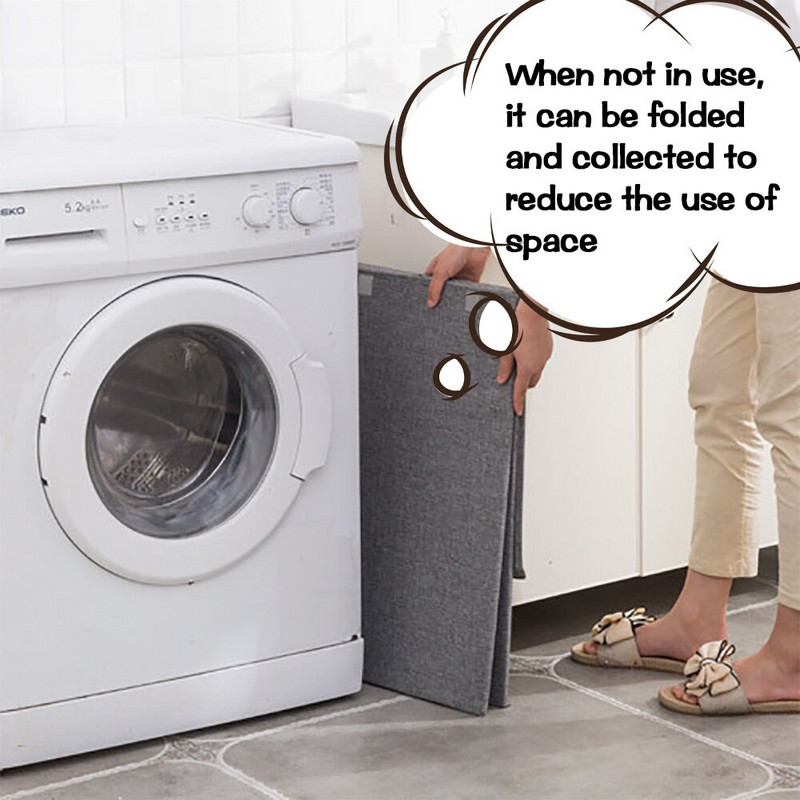 Uždengtas medvilninis ir lininis sulankstomas skalbinių krepšelis, atsparus vandeniui, nešvarių drabužių kibiras Sulankstomas vandeniui atsparus skalbinių krepšelis