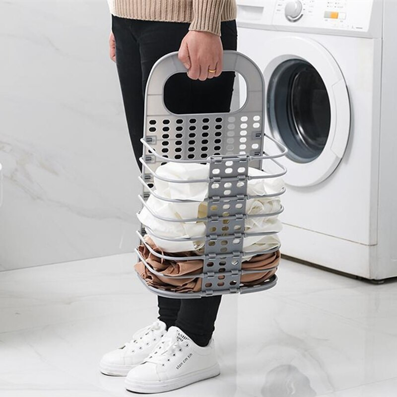 Didelis sulankstomas skalbinių krepšelis, montuojamas ant sienos plastikinis tuščiaviduris, trukdo laikymo krepšeliui namo vonios kambarys nešvarių drabužių žaislų laikiklis