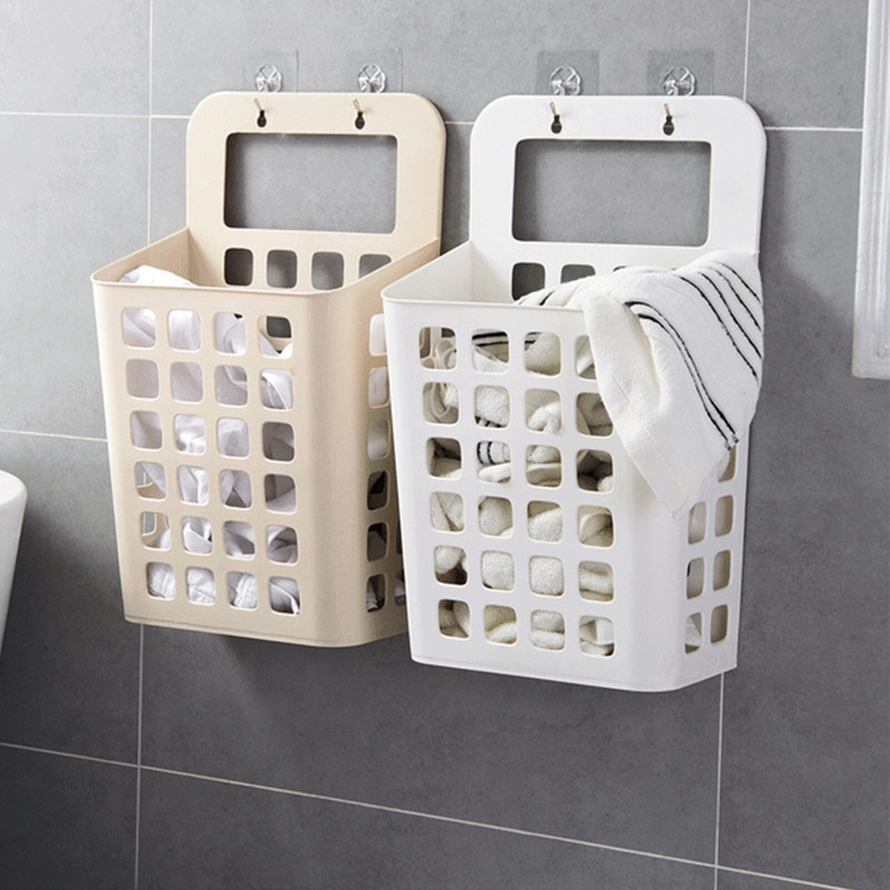 Coș de rufe montat pe perete Fără pumn Haine murdare și jucării Coșuri de depozitare suspendate Coș de rufe de uz casnic gaz