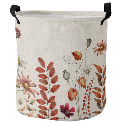 Retro ziedu savvaļas ziedi netīrās veļas grozs salokāms ūdensizturīgs mājas organizators grozs apģērbs bērnu rotaļlietu uzglabāšanas grozs