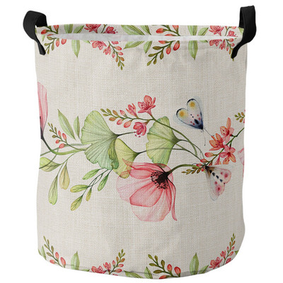 Retro ziedu savvaļas ziedi netīrās veļas grozs salokāms ūdensizturīgs mājas organizators grozs apģērbs bērnu rotaļlietu uzglabāšanas grozs