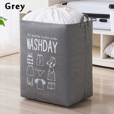75L liels saliekams netīrās veļas grozs organizators Rotaļlietu drēbju uzglabāšanas spainis Saliekama aukliņa veļas mazgāšanai ar rokturi