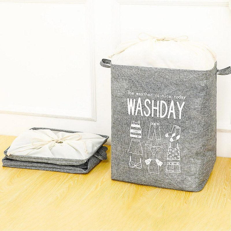 75L liels saliekams netīrās veļas grozs organizators Rotaļlietu drēbju uzglabāšanas spainis Saliekama aukliņa veļas mazgāšanai ar rokturi