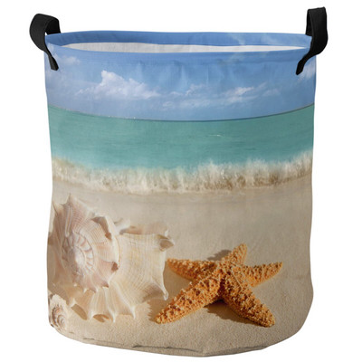 Ház Sea Terrace Beach Island Mosodakosár Összehajtható Oxford Tárolókosarak Mosodarendező piszkos ruhákhoz