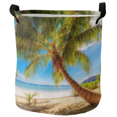 Ház Sea Terrace Beach Island Mosodakosár Összehajtható Oxford Tárolókosarak Mosodarendező piszkos ruhákhoz