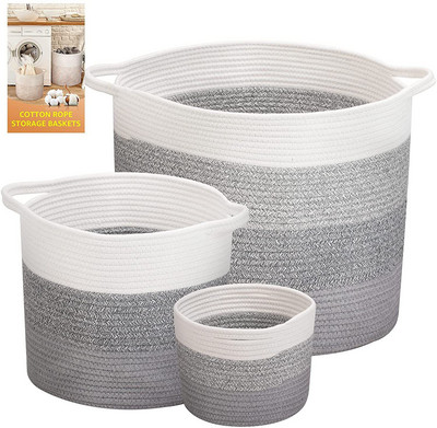 Kézzel készített fonott tároló kosár piszkos szennyes dekoratív tároló rendszerezők otthon és kényelem nagy szennyes kosár játékhoz