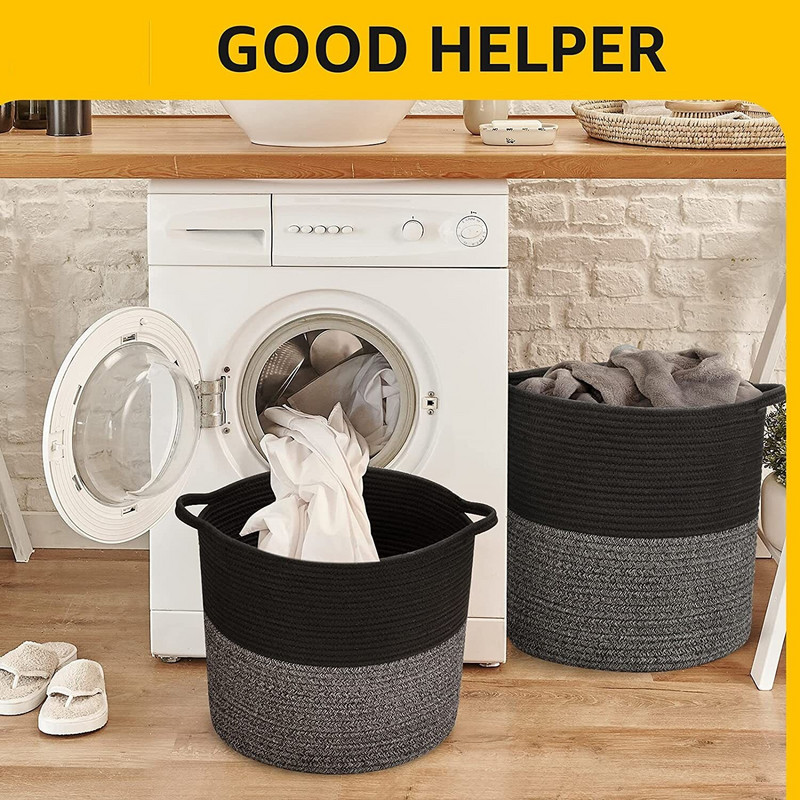Kézzel készített fonott tároló kosár piszkos szennyes dekoratív tároló rendszerezők otthon és kényelem nagy szennyes kosár játékhoz