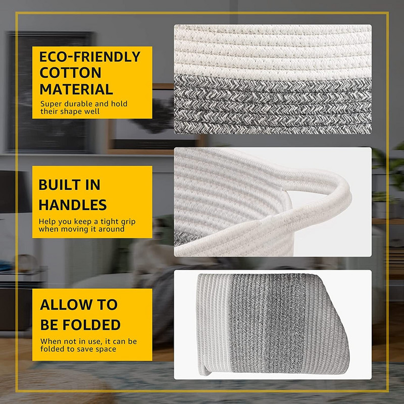 Kézzel készített fonott tároló kosár piszkos szennyes dekoratív tároló rendszerezők otthon és kényelem nagy szennyes kosár játékhoz