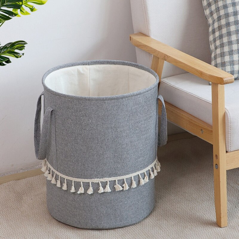 Sulankstomas pintas džiuto audinys skalbinių krepšelis Medvilninis linas Nešvarus rūbų laikymo krepšelis Vaikams žaislai Įvairūs reikmenys Organizatorius