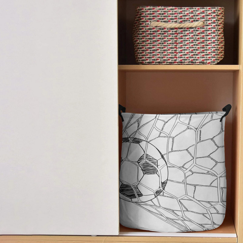 Futbolo futbolo tinklelio eskizas Nešvarių skalbinių krepšelis Sulankstomas vandeniui atsparus namų organizatorius krepšelis Drabužiai Vaikų žaislų laikymo krepšelis