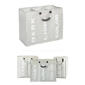 Buitinių audinių skalbinių krepšelis 3 sekcijų trukdo rūšiavimo krepšelis Sulankstomas skalbimo dėtuvė Nešvarių drabužių laikiklis