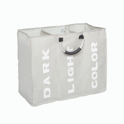 Buitinių audinių skalbinių krepšelis 3 sekcijų trukdo rūšiavimo krepšelis Sulankstomas skalbimo dėtuvė Nešvarių drabužių laikiklis