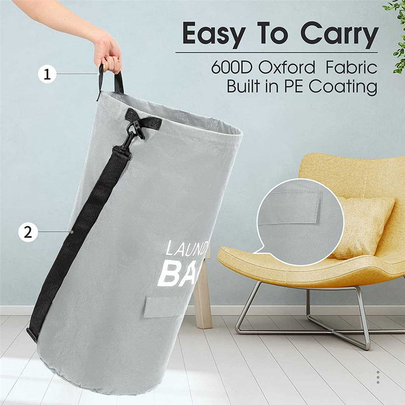 70L 28" 600D Oxford Fabric Mosodai kosár Vízálló összecsukható akasztó Akasztható Otthoni táska Tároló Szervező Vállpánt kialakítás