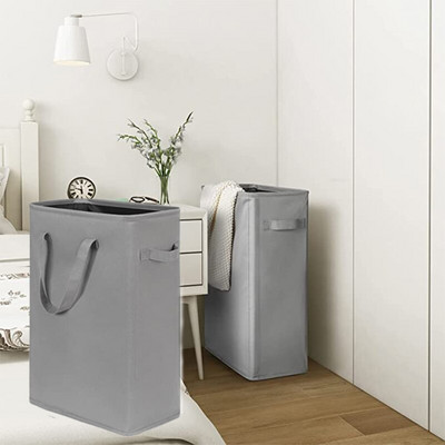 Oxford Laundry Basket Foldable Waterproof Dirty Clothes Hamper With Handles Slim Laundry Hamper Narrow Bathroom Laundry Baske