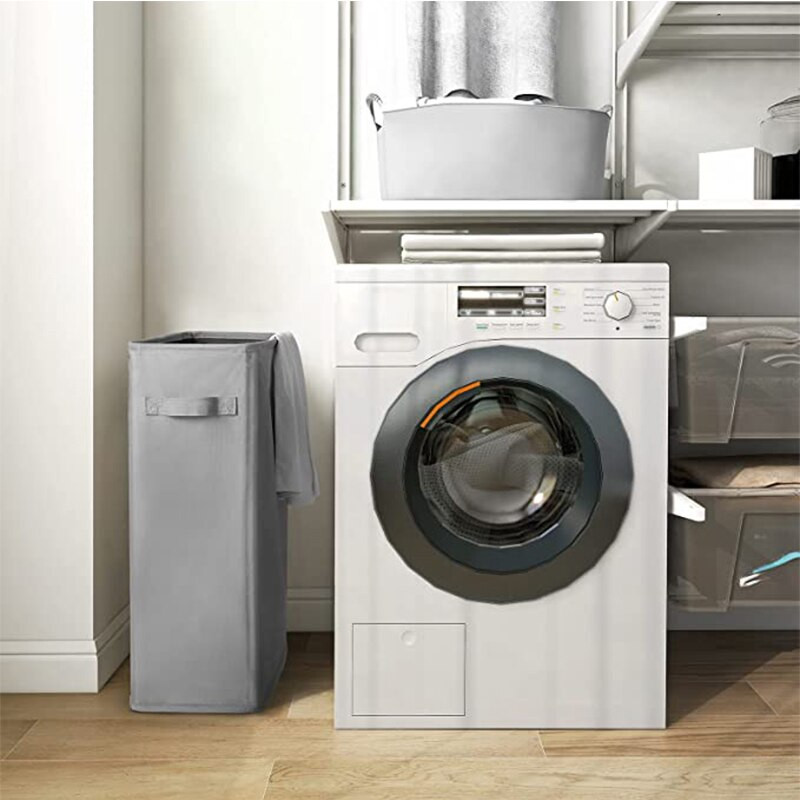 Oksfordas veļas grozs salokāms ūdensizturīgs netīro apģērbu šķērslis ar rokturiem, tievs veļas grozs šaurs vannas istabas veļas grozs